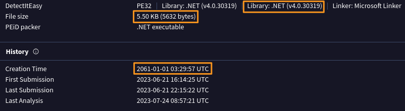 Related information on VirusTotal to 0efa77...edc262