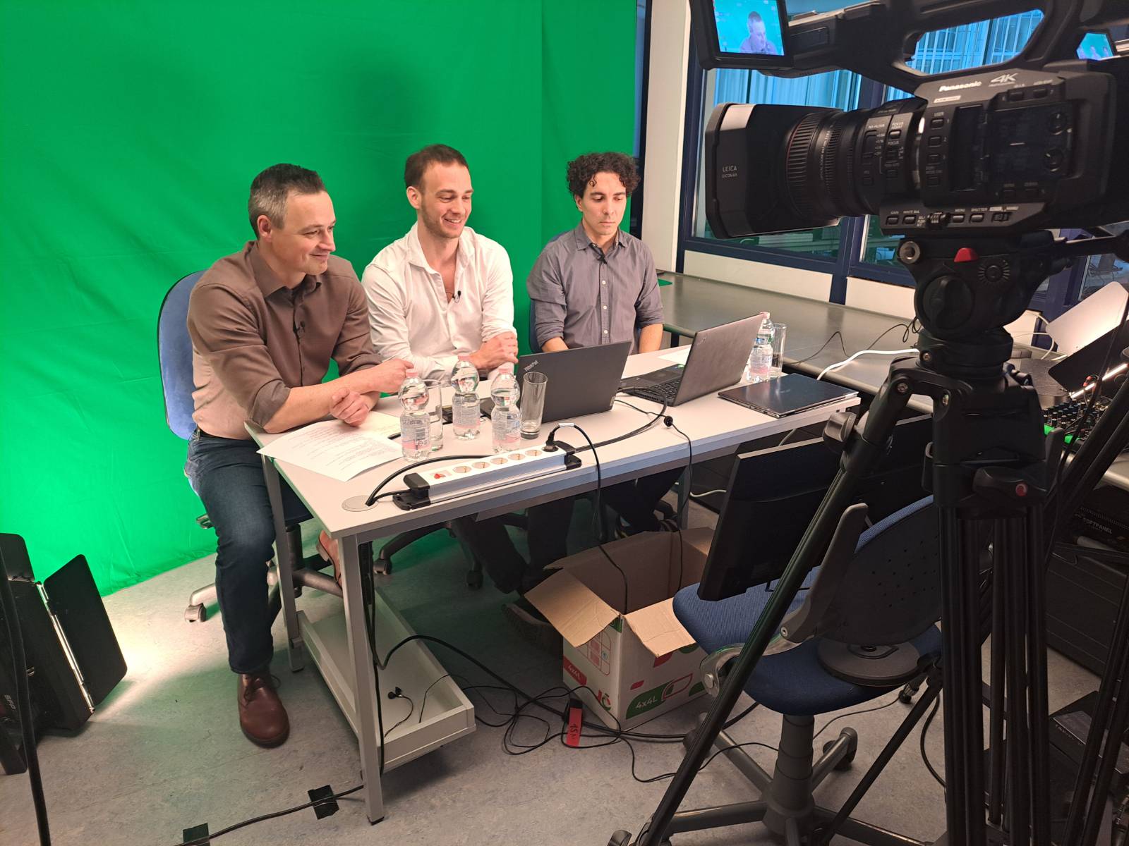 Inside the studio during the live stream